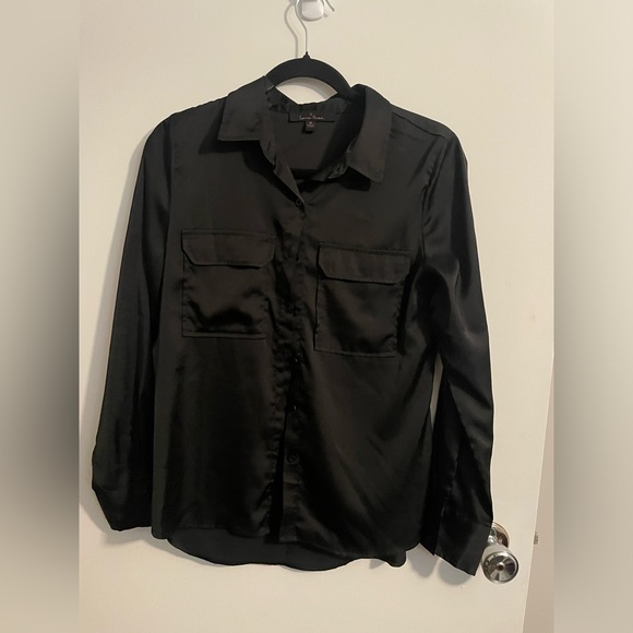 Black Satin Blouse - Picture 2 of 3